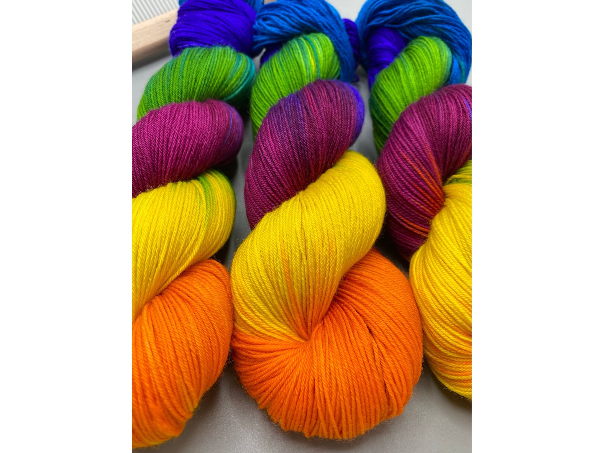 Hand dyed yarn - rainbow yarn - Rainbow Brite - THREADS by megannicole –  THREADSbymegannicole